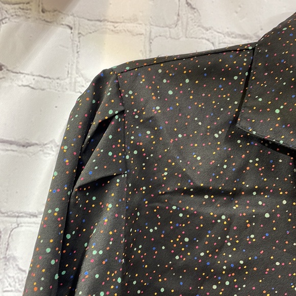 Levi Strauss & Co. vintage puff sleeve cuff multi colored dots blou… - Picture 2 of 6